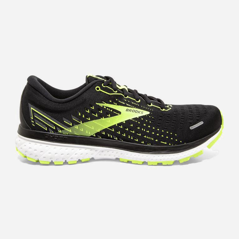 Brooks Ghost 13 Australia - Men's Road Running Shoes - Black/Nightlife/GreenYellow/White (095728-VYZ